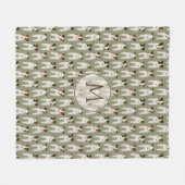 Couverture Polaire Jack Russell Terriers motif sage monogrammé (Devant (Horizontal))