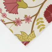 Couverture Polaire Jacobean Floral Pattern Rouge Rose Gold Crème (Coin)