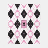 Couverture Polaire Jacquard à thème de basket rose noir (Devant)
