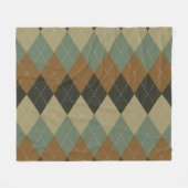 Couverture Polaire Jacquard Automne : Brown-vert Rhombus Chic (Devant (Horizontal))