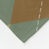 Couverture Polaire Jacquard Automne : Brown-vert Rhombus Chic (Coin)