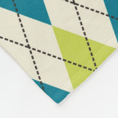 Couverture Polaire Jacquard bleu et vert (Coin)