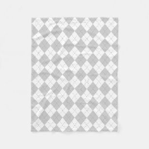 Couverture Polaire Jacquard gris et blanc
