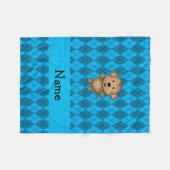 Couverture Polaire Jacquard nommé personnalisé de bleu de singe (Devant (Horizontal))