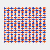 Couverture Polaire Jacquard orange et bleu diamant (Devant (Horizontal))