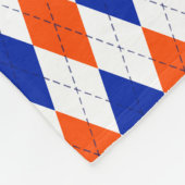 Couverture Polaire Jacquard orange et bleu diamant (Coin)