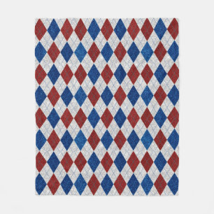 Couverture Polaire Jacquard rouge, blanc, bleu 4 juillet Parties scin