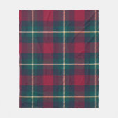 Couverture Polaire Jacquard Tartan rouge et motif vert (Devant)