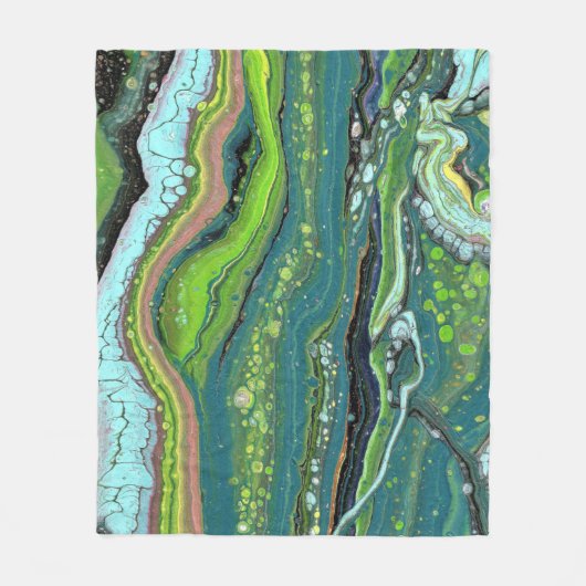 Couverture Polaire Jada 3 Crazy Green Abstrait Jrow Blanket (Devant)