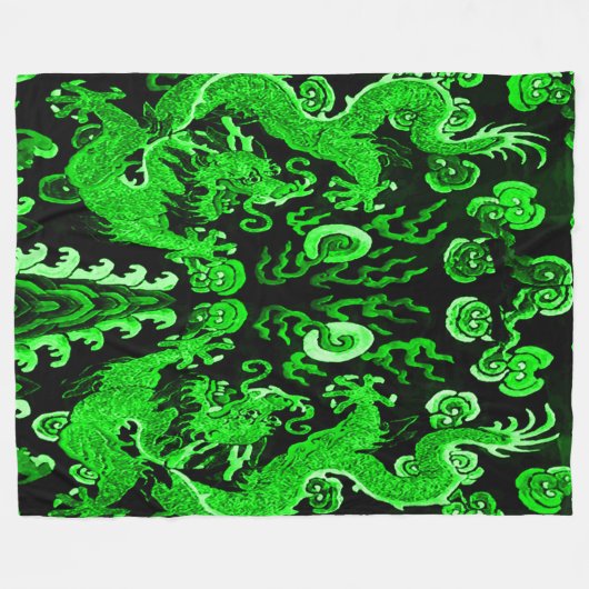Couverture Polaire Jade Empereur Dragons (Devant (Horizontal))