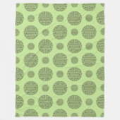 Couverture Polaire Jade Green Chinese Shou Longevity Character (Devant)