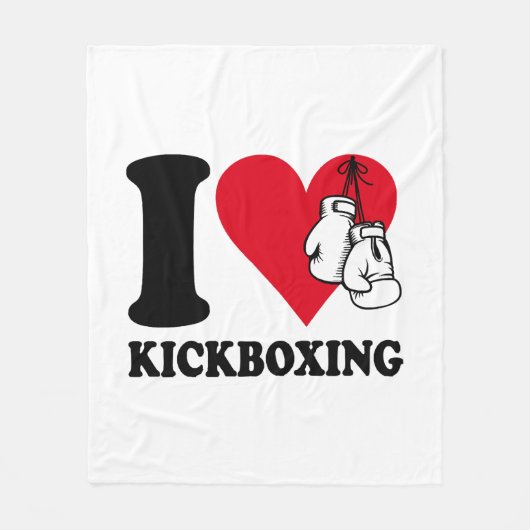Couverture Polaire J'adore le kickboxing (Devant)