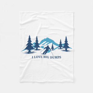 Couverture Polaire J'adore les grosses décharges Funny Snow Ski Resor