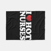 Couverture Polaire J'adore les infirmières chaudes (Devant (Horizontal))