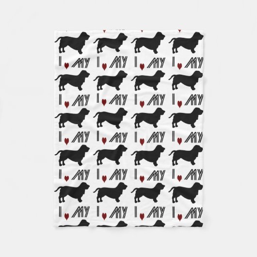 Couverture Polaire J'adore mon basset hound (Devant)