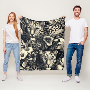 Couverture Polaire Jaguar de la Jungle vintage