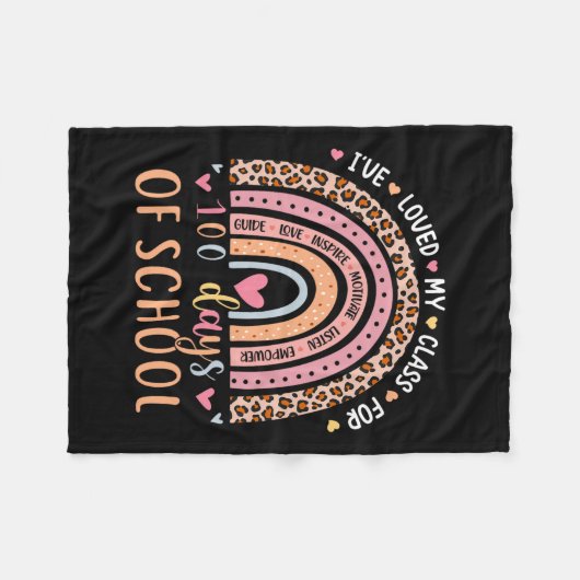 Couverture Polaire J'Ai Aimé Mon Cl Pendant 100 Jours École Rainbow T (Devant (Horizontal))