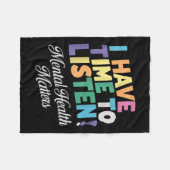 Couverture Polaire J'Ai Le Temps D'Écouter Sensibilisation À La Santé (Devant (Horizontal))