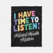 Couverture Polaire J'Ai Le Temps D'Écouter Sensibilisation À La Santé (Devant)