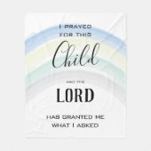 Couverture Polaire J'ai prié pour cet enfant Rainbow Baby Boy (Devant)