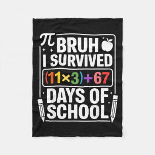 Couverture Polaire J'ai survécu 100 jours d'école Bruh Équation mathé