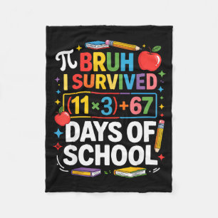 Couverture Polaire J'ai survécu 100 jours d'école Bruh équation mathé