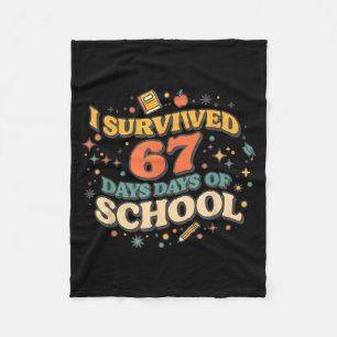 Couverture Polaire J'ai survécu 67 jours d'école rétro mème enseignan