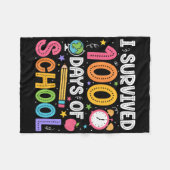 Couverture Polaire J'Ai Survécu À 100 Jours D'Enseignants Étudiants 1 (Devant (Horizontal))