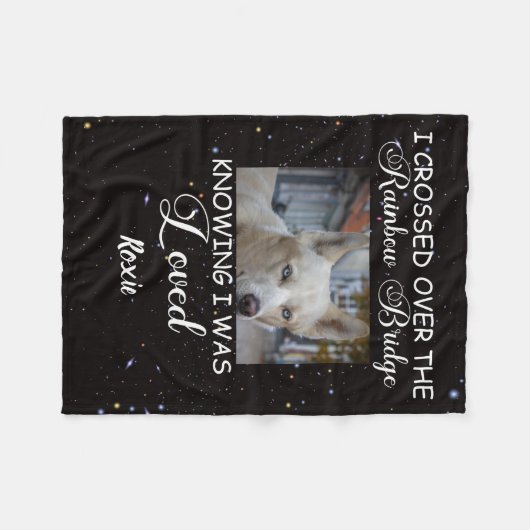 Couverture Polaire J'ai traversé le Rainbow Bridge, chien commémorati (Devant (Horizontal))