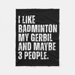 Couverture Polaire J'aime Badminton Mon Gérbil Rongeur Drôle D'animal