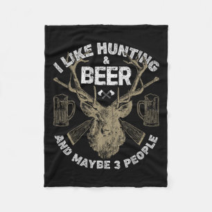 Couverture Polaire J'Aime Chasse Et Bière Et Peut-Être 3 Personnes À