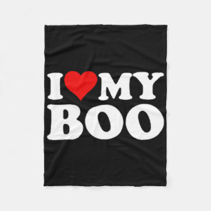 Couverture Polaire J'aime cœur mon Boo Bybe Bye Petit ami Petite amie