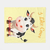 Couverture Polaire J'Aime Cows Art Thunder_Cove (Devant (Horizontal))