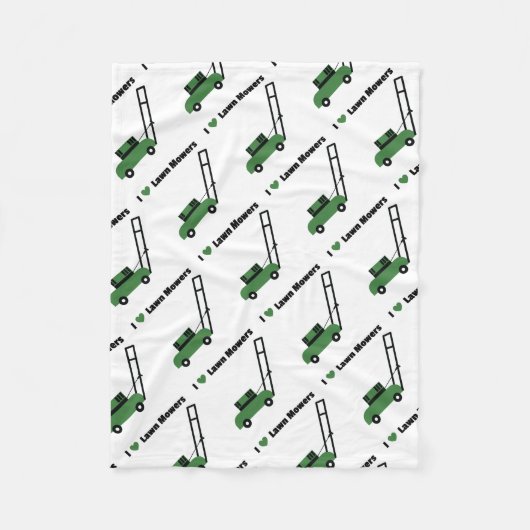 Couverture Polaire J'aime des tondeuses à gazon (Devant)