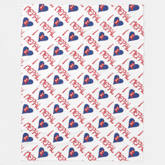 Couverture Polaire J'aime (Drapeau Népalais en forme de cœur) Népal C
