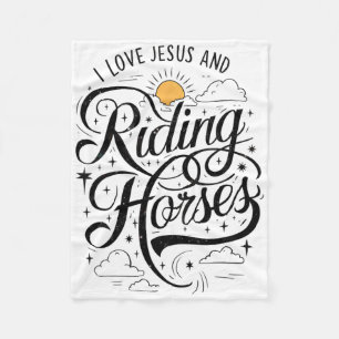 Couverture Polaire J'Aime Jésus Et Les Chevaux D'Équitation Filles À