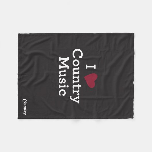 Couverture Polaire J'aime la musique country (Devant (Horizontal))