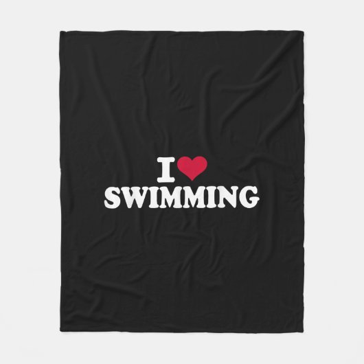 Couverture Polaire J'aime la natation (Devant)