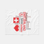 Couverture Polaire J'aime la Suisse - choses suisses préférées (Devant (Horizontal))