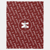 Couverture Polaire J'aime la typographie de softball motif N'IMPORTE  (Devant)