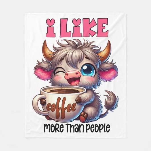 Couverture Polaire J'aime le café plus que les gens (Devant)