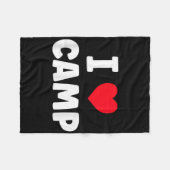 Couverture Polaire J'aime le camping de glamping de camp d'été (Devant (Horizontal))