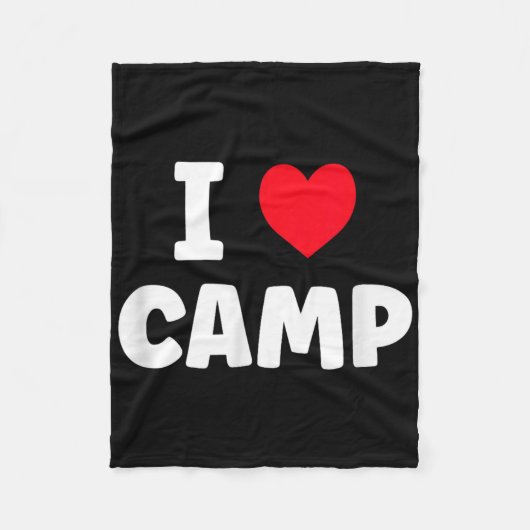 Couverture Polaire J'aime le camping de glamping de camp d'été (Devant)