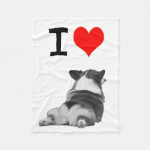 Couverture Polaire J'aime le corgi