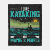 Couverture Polaire J'Aime Le Kayak Plus Que Les Gens (Devant)