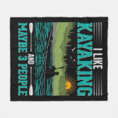 Couverture Polaire J'Aime Le Kayak Plus Que Les Gens (Devant (Horizontal))