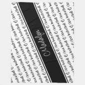 Couverture Polaire J'aime le texte de basket-ball motif noir blanc (Devant)