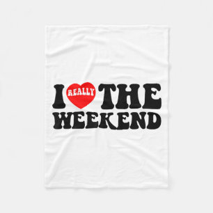 Couverture Polaire J'aime le week-end du cœur Cadeaux drôles de campi