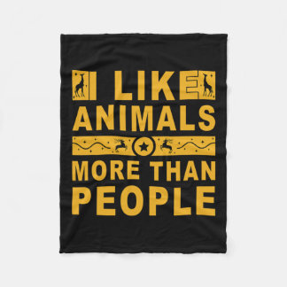 Couverture Polaire J'Aime Les Animaux Plus Que Les Gens 3