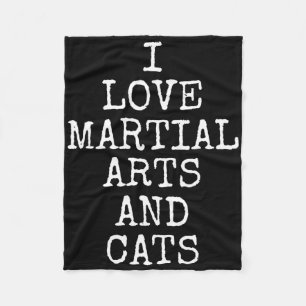 Couverture Polaire J'aime les arts martiaux et les chats Mignon Kitty